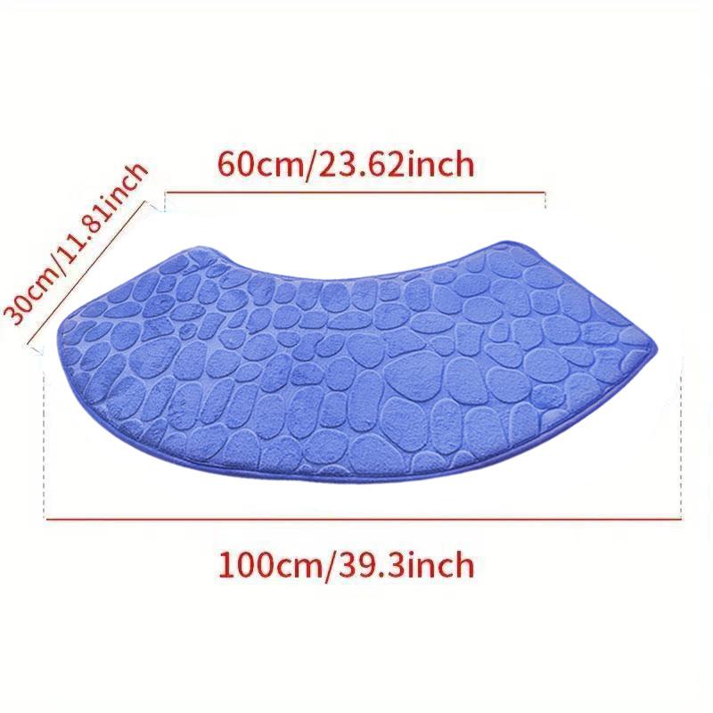Bathroom Mat Curve Foot Mat Pebble Emboss Carpet Curved Bath Mat Non-Slip Absorbent Bathroom Floor Toilet Mat Curved Shower Mat
