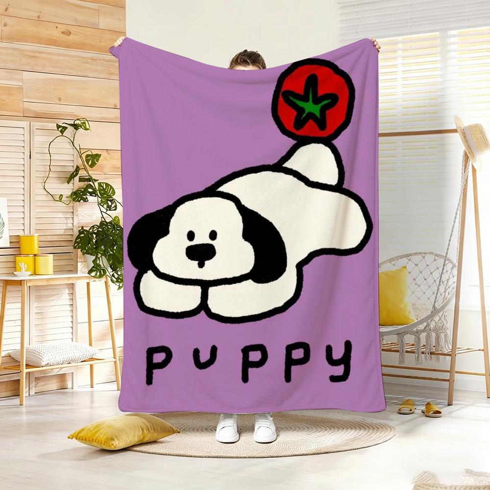 Cartoon style C-Cartoon Cute Animals Throw Lightweight 240g Flannel Blanket Soft Skin-friendly for Summer Cooling
