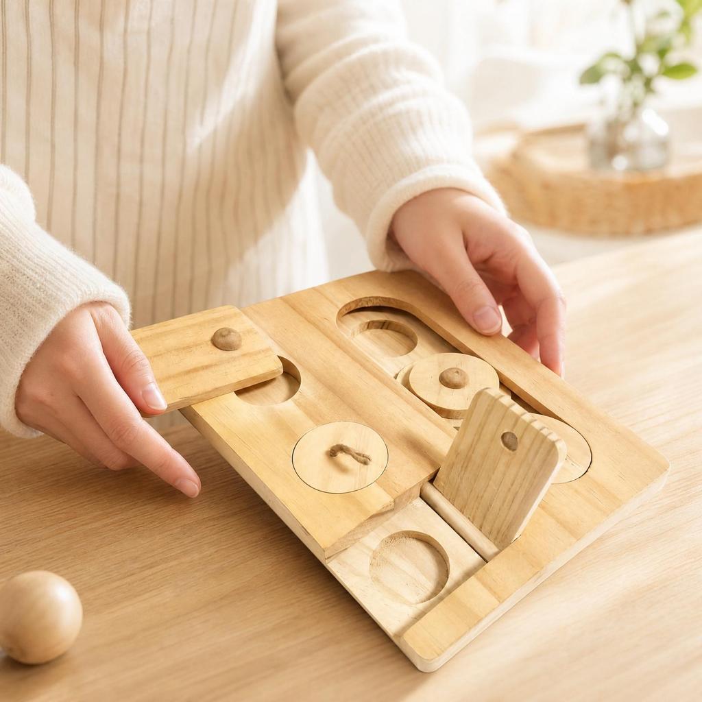 Wooden Guinea Pig Foraging Toy Boredom Enrichment Tray Safe