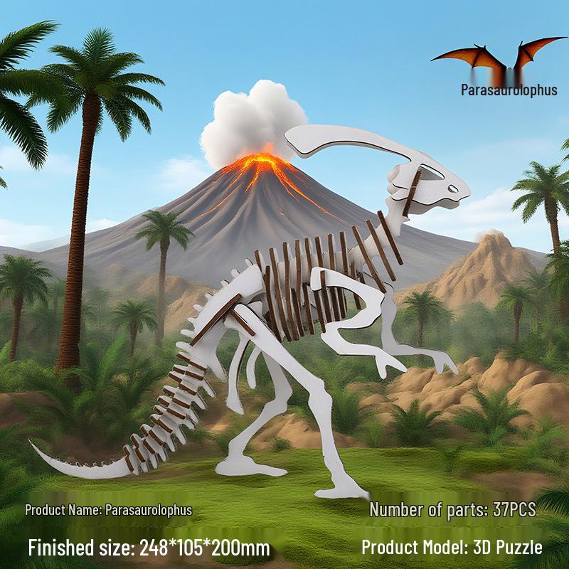 Dinosaur Series 3D Wooden Puzzle DIY Model Toy