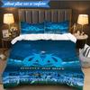 3-teiliges weiches Bettwäsche-Set mit Aufdruck des Olympique Fußballwappens, inklusive 1 Bettbezug und 2 Kissenbezügen. Perfekt für Schlafzimmer, Wohnheim, Fan-Geschenk