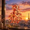 Flame Style Window Clings 2027 Russian New Year Goat Static Glass Sticker PVC Zodiac Sheep Cling Red and Gold Decorations Stickers for Home