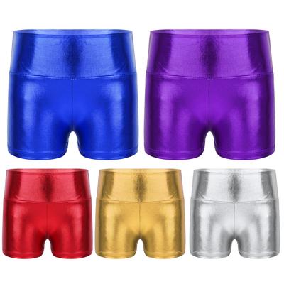 Niños Niñas Metálico Brillante Gimnasia Danza Shorts Deportes Bottoms Ballet Activewear Shorts
