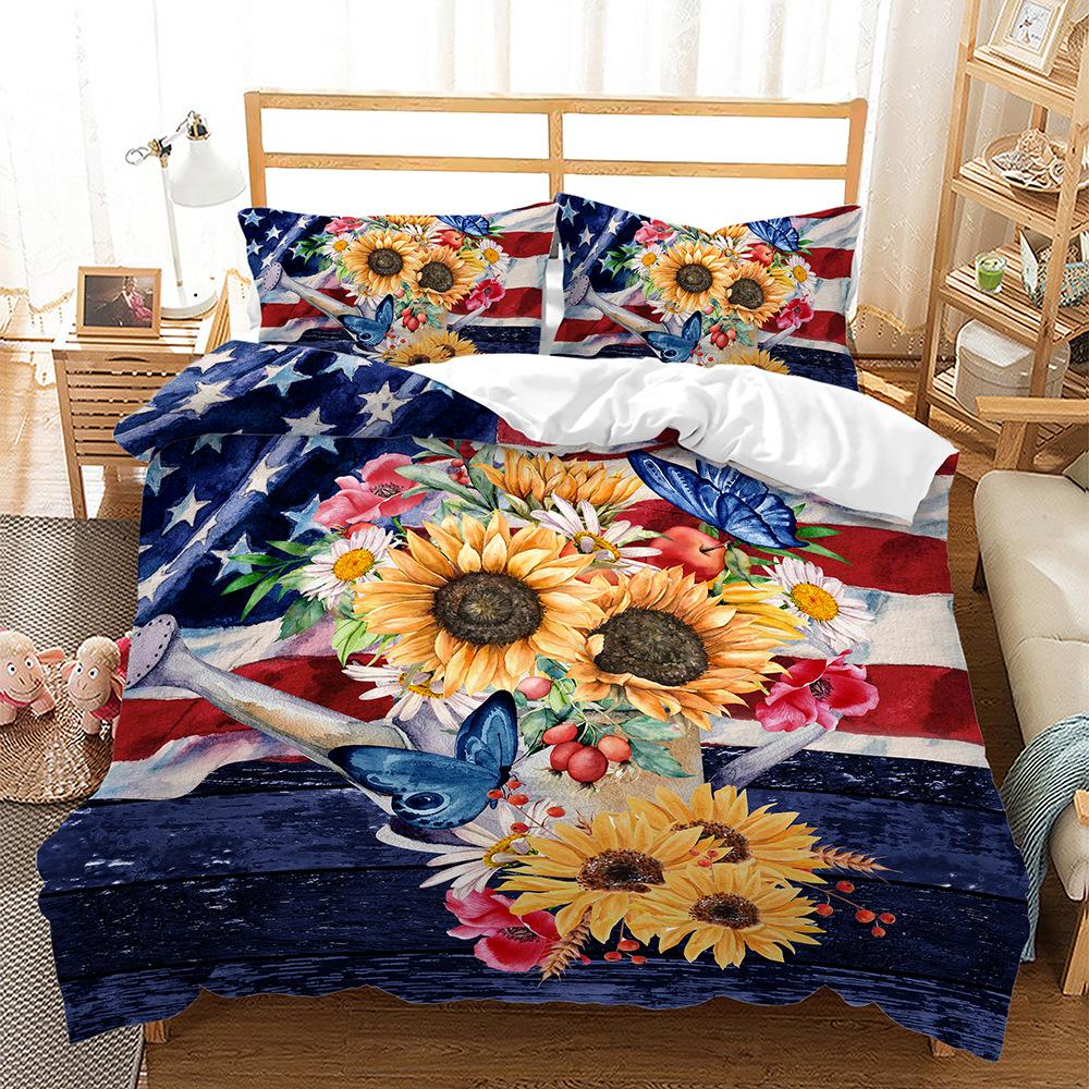 

Комплект 3D цифровой печати комплект из трех предметов комплект из двух предметов красивый флаг страны 135 * 200 (two-piece set)