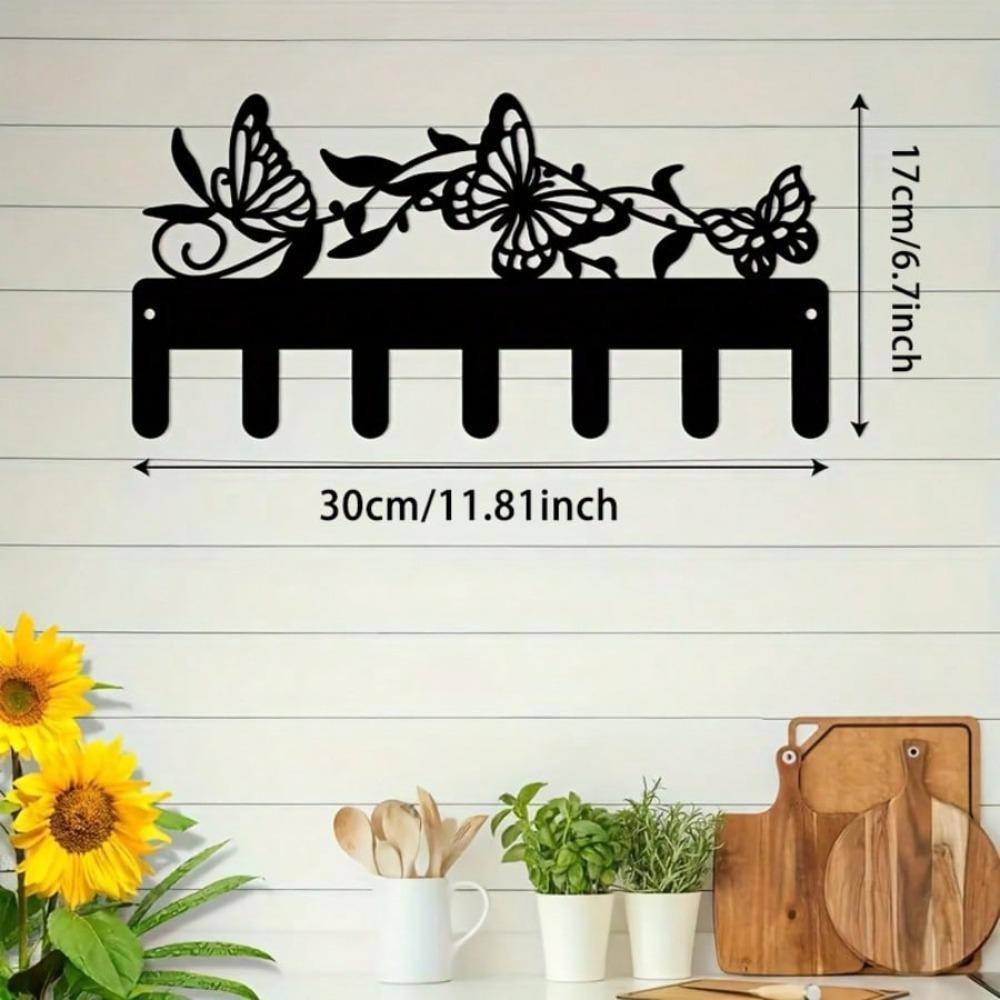 Metalen Vlinder Sleutelhaak Wandmontage Ruimtebesparend Duurzaam Huis Kantoor Keuken Badkamer Decor