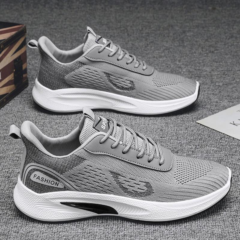 Spring Breathable New Soft-soled Casual Sports Shoes Fly-woven Mesh Travel Running Shoes