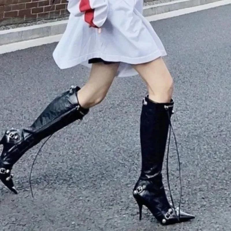 Damen Neue Einfache Reißverschluss Designer Damenschuhe Wintermode Stiletto Outdoor Hochzeitsfeier Damen High Heel Damenstiefel