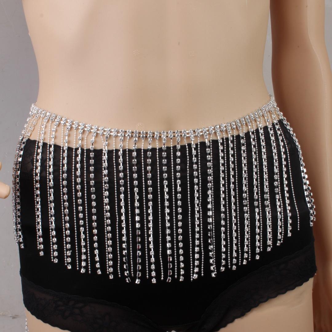 Meier Source manufacturer claw chain rhinestone waist chain sexy low waist body chain belly dance accessories 33cm long and 14cm wide
