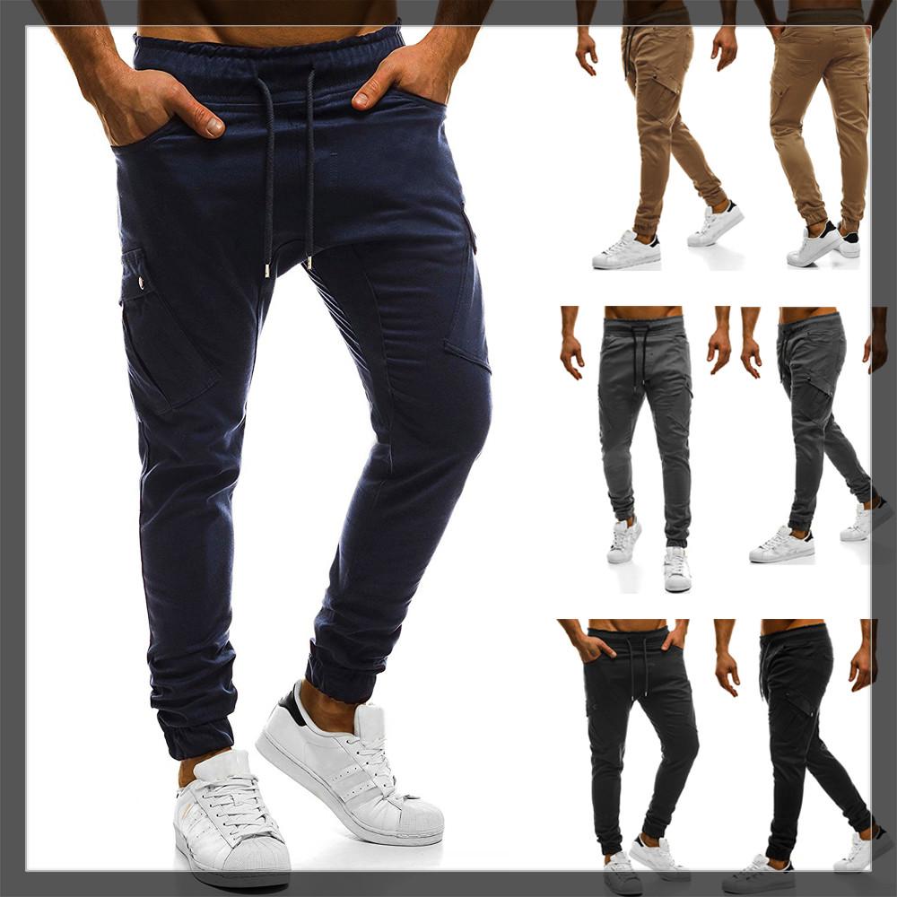 Buy Summer Fashion Men's Frenulum Pants Solid Color Loose Style Trousers at affordable prices