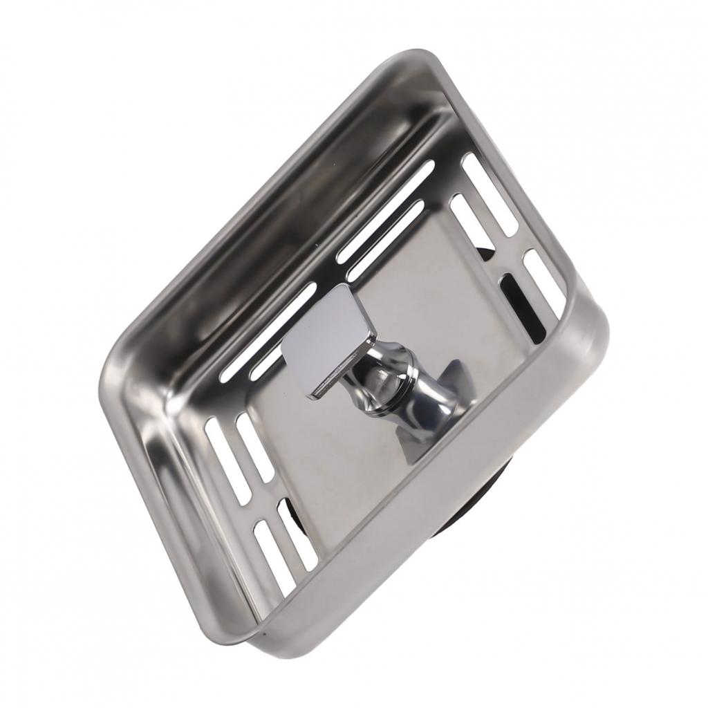 Drainer Kitchen Sink Strainer Stainless Steel Garbage Blocks Square