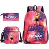 3Pcs/set Cartoon Printed Backpack with Shoulder Bag Pencil Case for Teenager Student Boy Girl School Bag Large Capacity Waterproof Bookbag Kid Gift