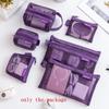 M-6Pcs Portable 3D Card Organizer Pouches Transparent Mesh Coin And Miscellaneous Storage Bags Travel Cosmetic Bag