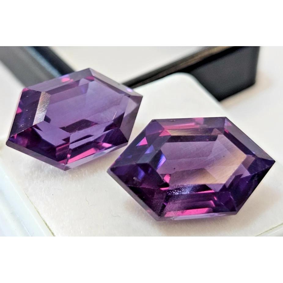 Fabulous Alexandrite Color Changing Natural Fancy Cut 20+ Ct Pair Gemstone