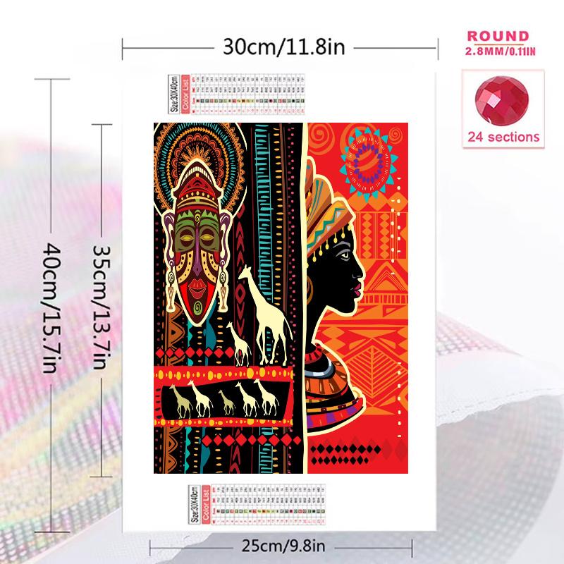 African Woman 100% Round Full Drill 5D DIY Diamond Painting Embroidery Cross Stitch Rhinestone Décor