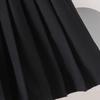 Girls' Fashionable Wine-red Outfit Summer Children's Princess Shirt and Black Pleated Skirt Set.