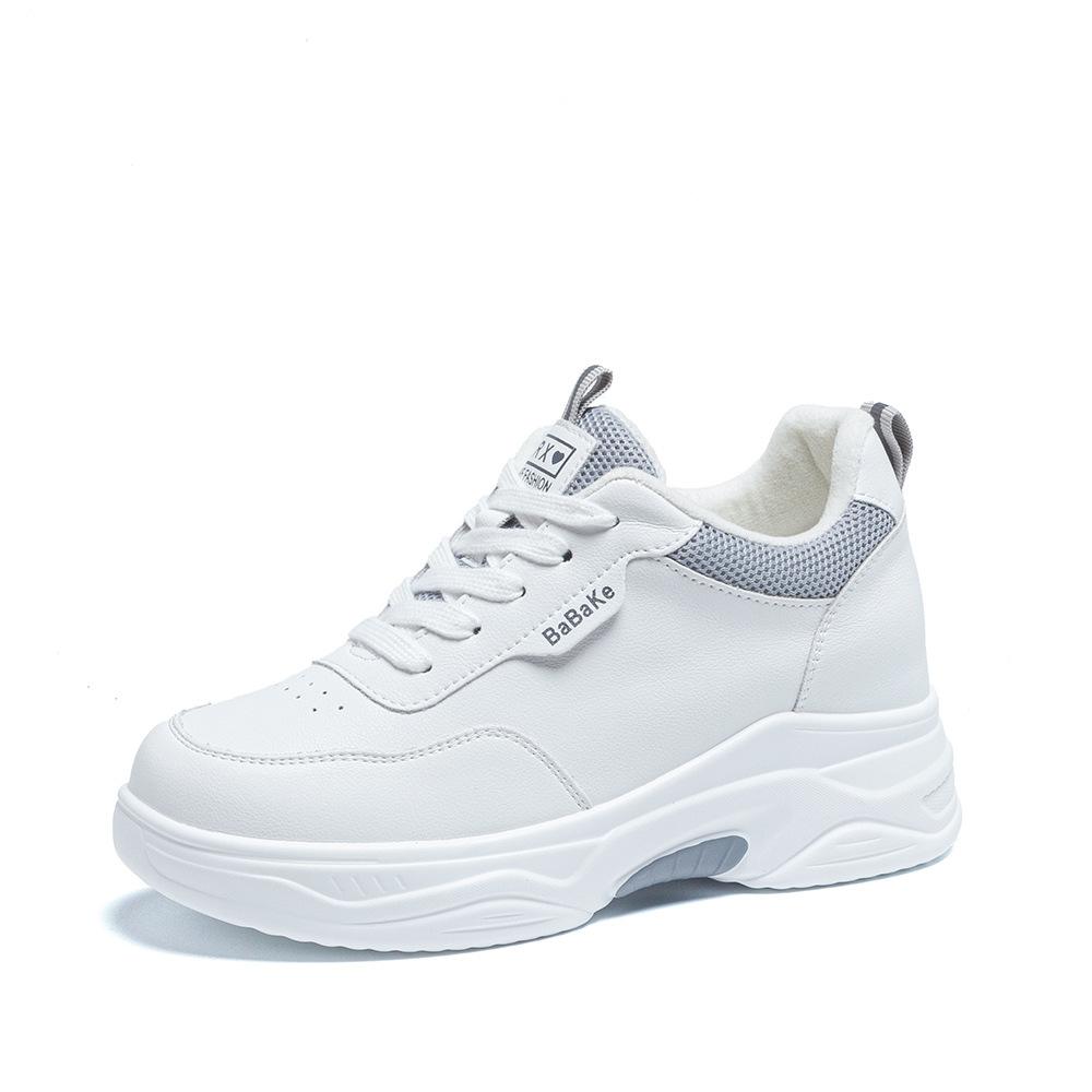 2026 Spring New White Shoes Women's Shoes Thick Soled Casual Sports Shoes Travel Shoes Dad Shoes
