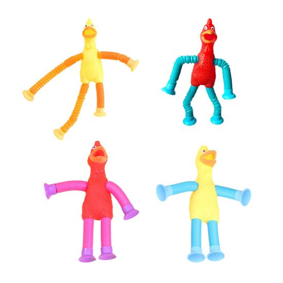 

Telescopic Chicken Toy Suction Cup Fidget Toy Shape Changing Tubes Sensory Toy Kids Boys Girls Stress Relief Toy Without Light