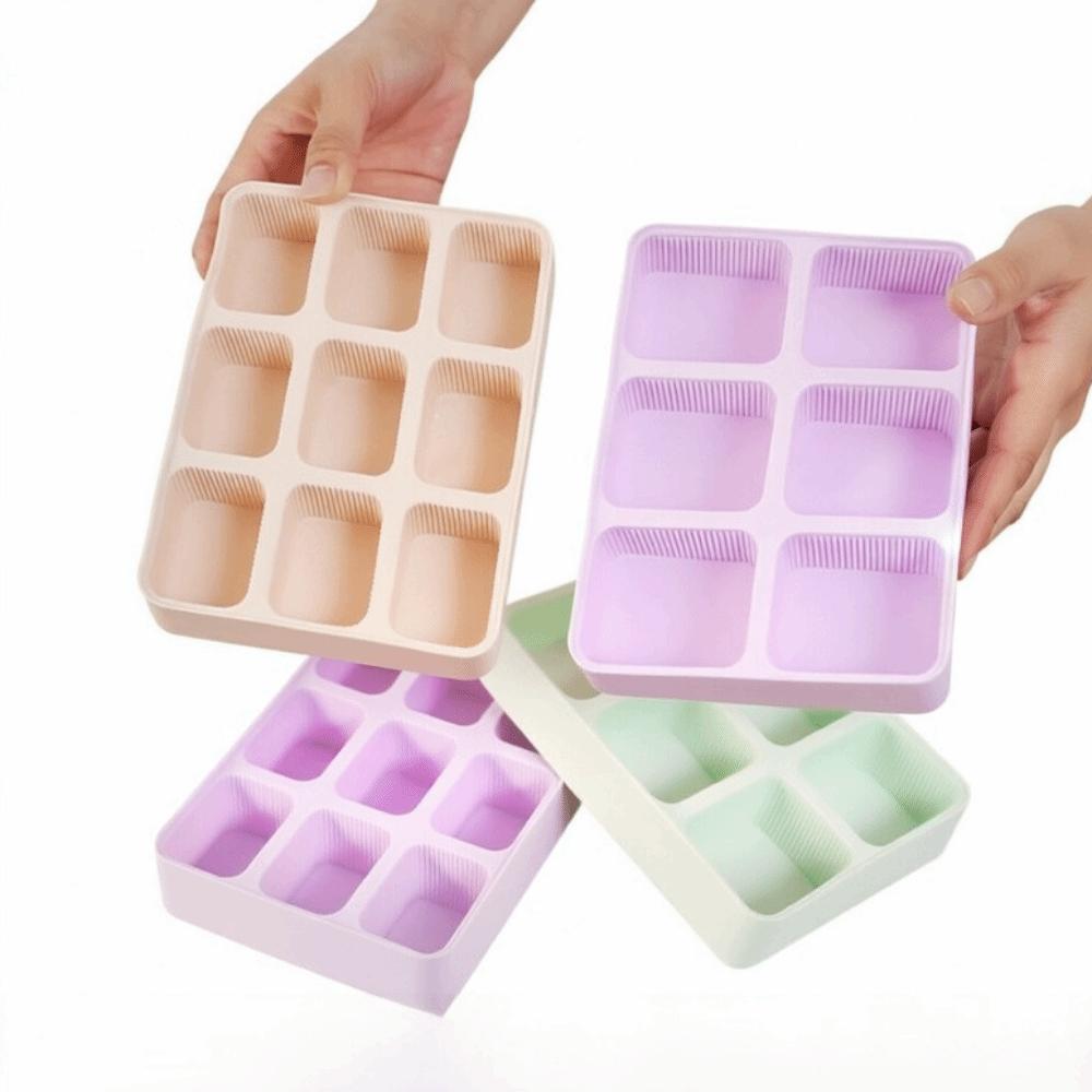 Silicone Ice Cube Tray Removable Lid 6/9 Grids Ice Cube Mold BPA-Free Flexible Chocolate Mold for Cocktail Whiskey
