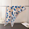 Retro Contrast Triangle Scarf Simulation Silk Printing Sunscreen Shawl Waist Scarf Silk Scarf Scarf Headscarf Women