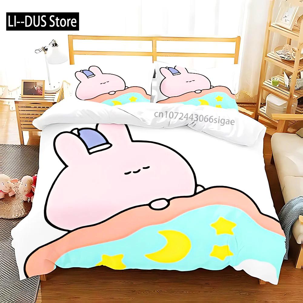 3D Tisk Spící Roztomilý Asamimi Čtvercový Ložní Povlečení Dívky Dospělí Jednolůžko Twin Queen Velikost Povlak na Peřinu Povlak na Polštář Ložní Prádlo