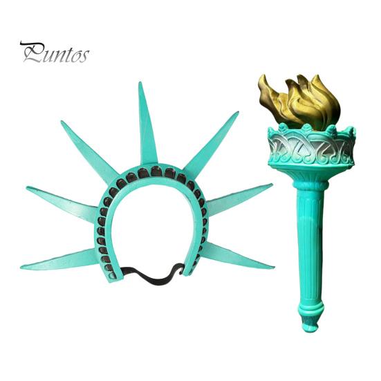 

Косплей повязка на голову Статуя Свободы корона и факел набор американская достопримечательность Статуя Свободы косплей аксессуары для женщин костюм для вечеринки на Хэллоуин