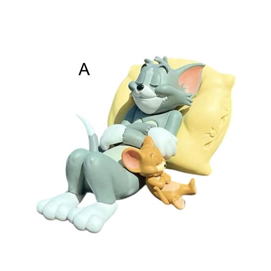 T-ом І Джеррі Смоляна Фігурка Милий Сплячий Автомобіль Кіт Миша Декор Панелі Приладів Настільний Орнамент Колекційний Мультяшний Персонаж для Автомобіля Дому