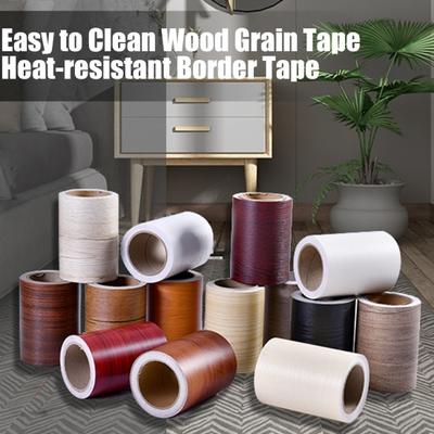 1 Roll 5CM/10CMx10M Wood Grain Border Sticker Waterproof PVC Self-Adhesive Peel-And-Stick Mirror Frame Kitchen Bathroom Wall Border Decoration