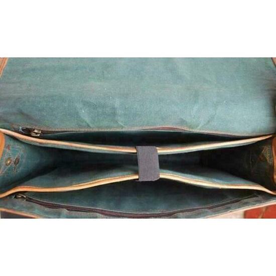 Pánska taška na notebook Real Goat Leather Vintage Brown Messenger Aktovka cez rameno