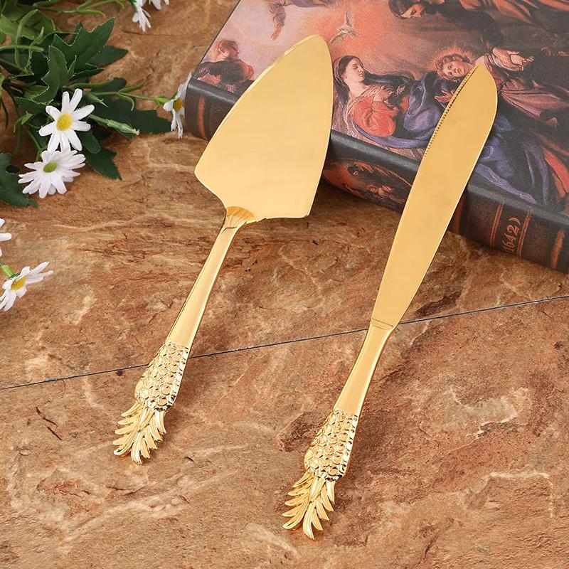 2Pcs Wedding Cake Knife and Shovel Pizza Bread Knife Wedding Supplies Cake Knife Triangle Bread Shovel Baking Tools