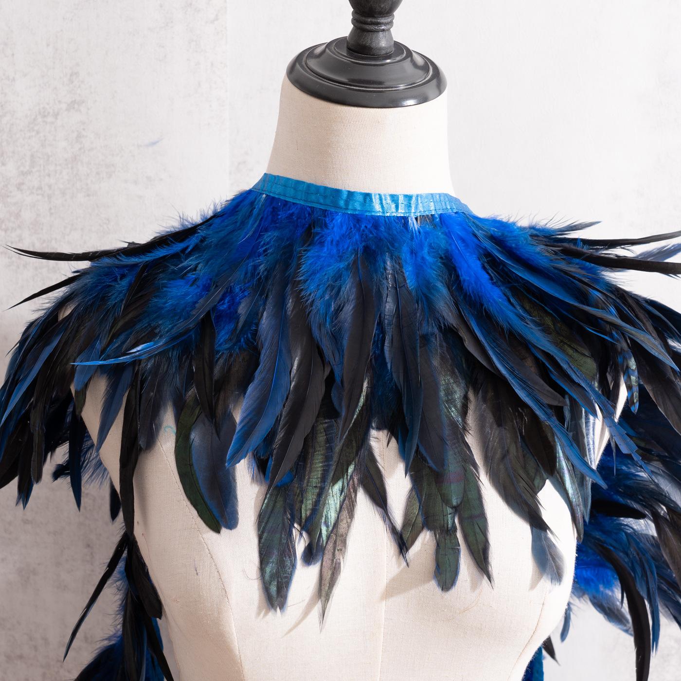 

Color 15-20 Purple Swimming Cloth Strip Rooster Tail Hair Chicken Feather Cloth Edge Performance Clothes Cloth Strap Shawl Feather Diy Decoration 2pcs