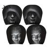 Funny Car Prank Gifts 4 Pcs Halloween Headrest Covers, Creepy Ghost Face Seat Easy Install Covers Protector, Universal Auto Decor for SUV Truck,