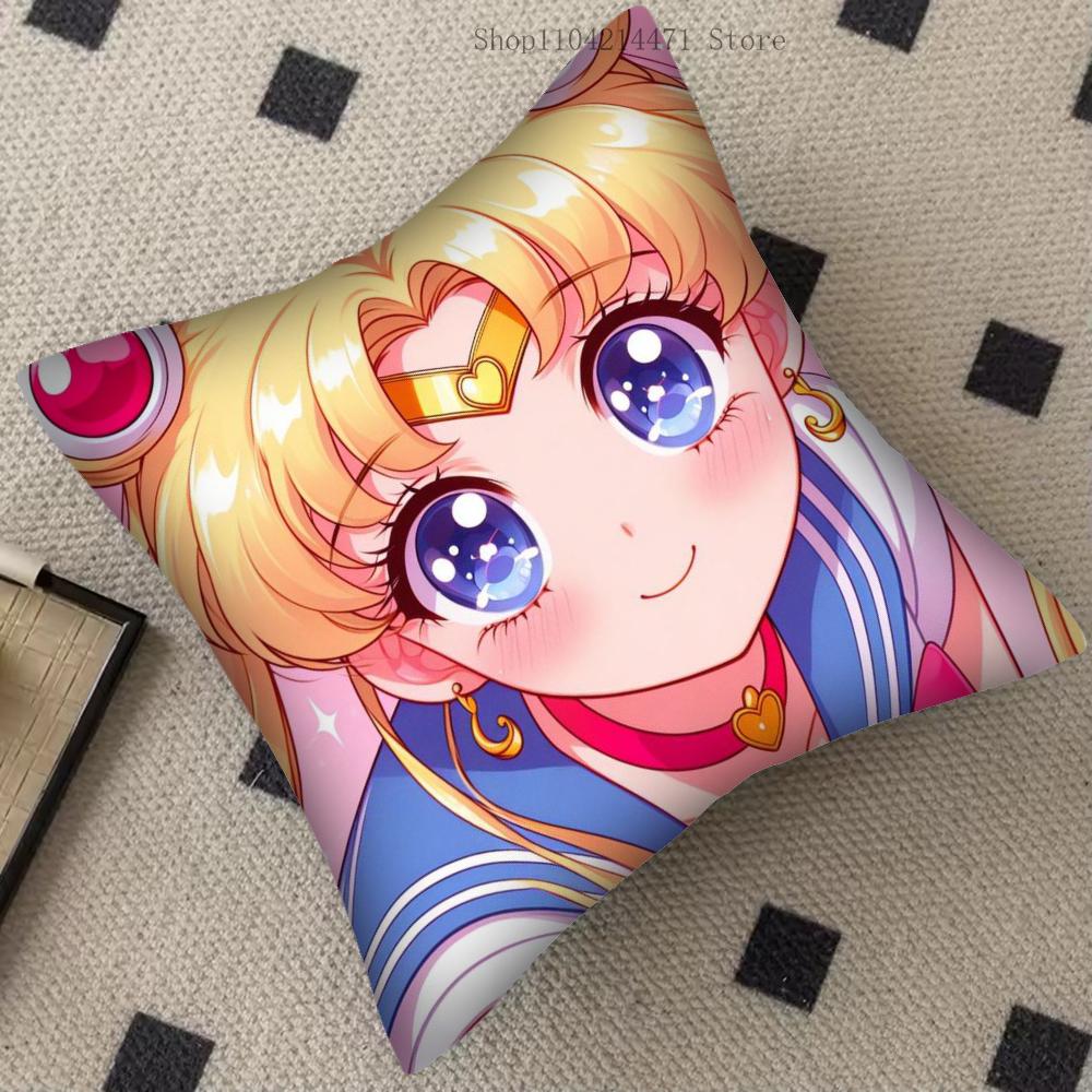 1Pc Sailor Moon Pillow Case Square Bedroom Sofa Leisure Comfort Cushion Car Living Room Home Decoration