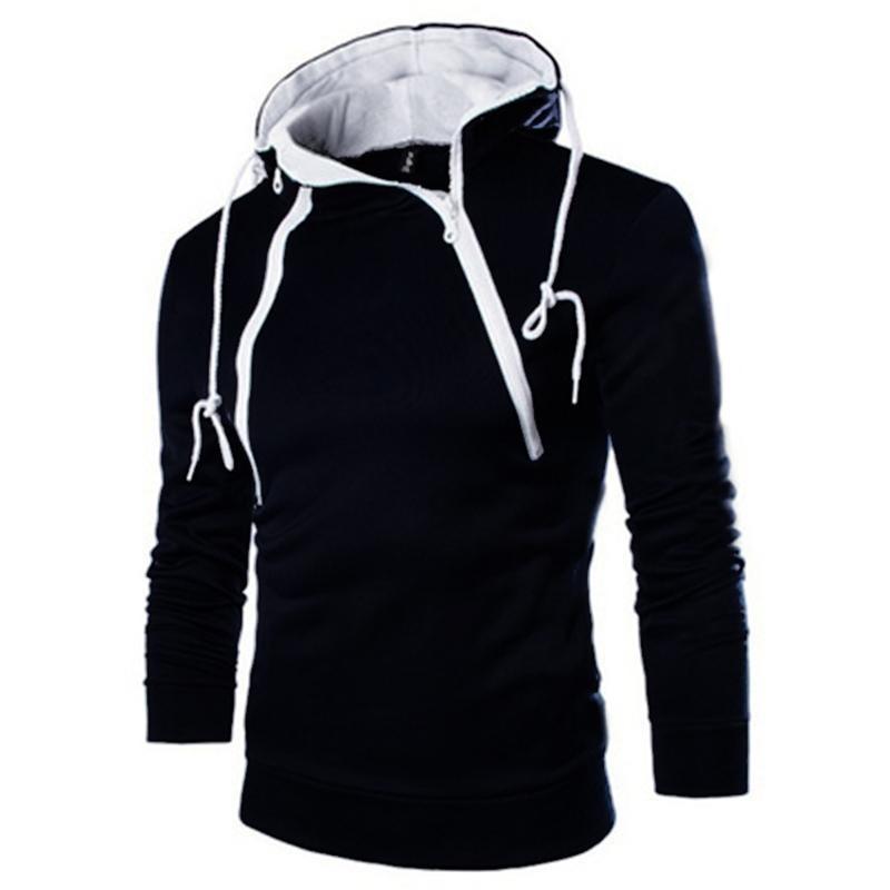 Fashion Men's Stitching Pullover Hoodies Casual Spring Long Sleeve Hooded Sweatshirts Outdoors Pullover Sport Tops