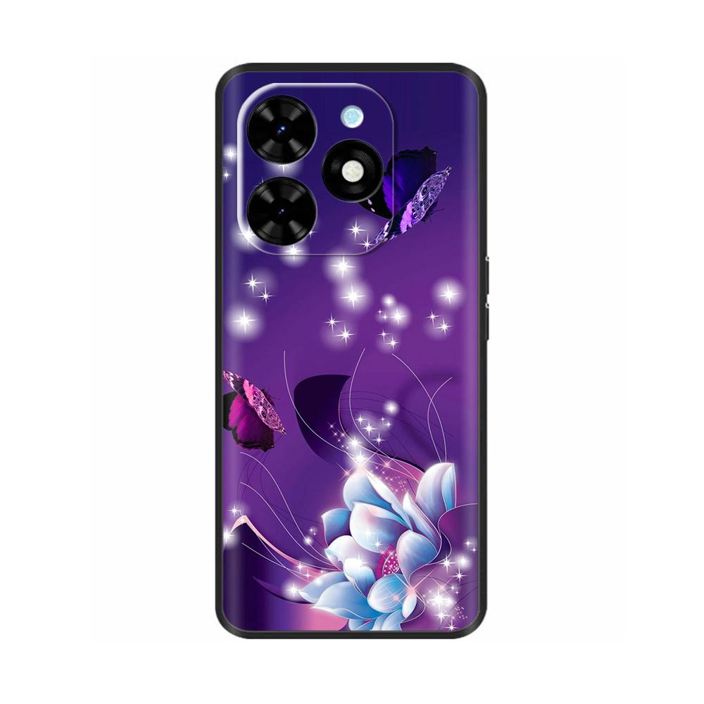For Tecno Spark Go 2024 Case Luxury Flower Painted Capa Silicone Soft Cover For Tecno SparkGo 2024 BG6 Shockproof Phone Shell