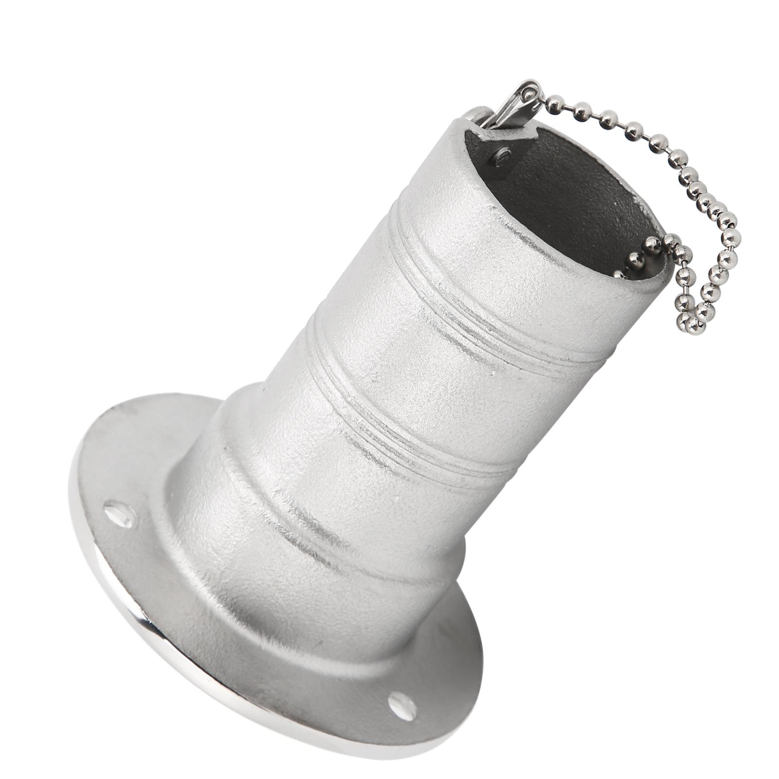 Stainless Steel Deck Funnel Water Oil Inlet Fill Filler Port Boat Gas Fuel Cover Part