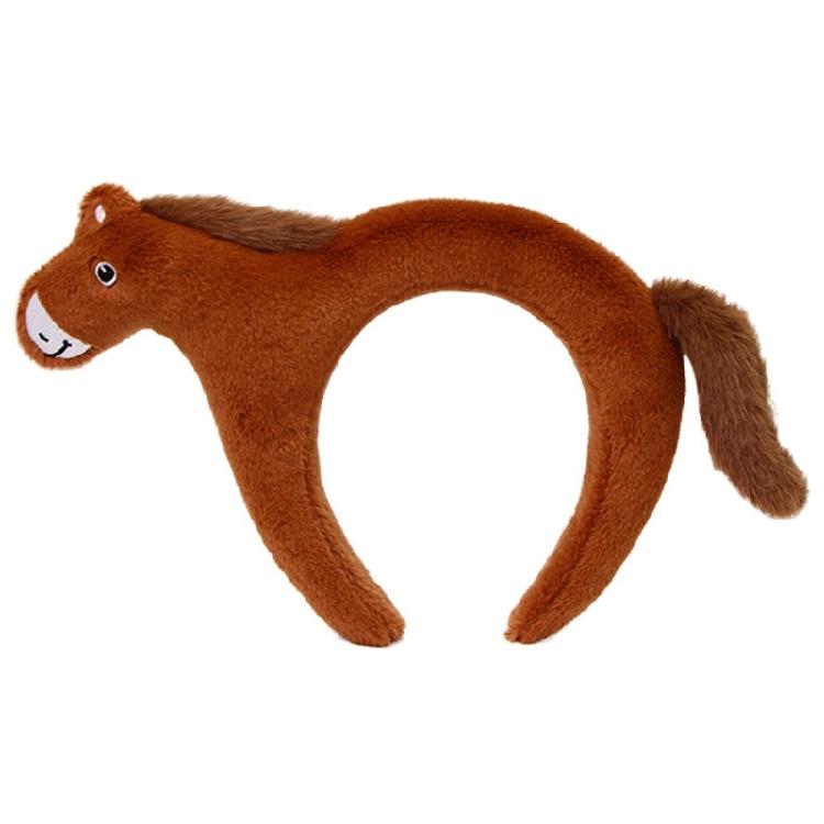 

Unisex Horse Shaped Hair Band Stretchy Fabric Headpiece For Costume Parties Home Photoshoots And Creative Fashion Styling коричневий