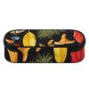 Stationery Pencil Case Printed 300D Polyester Zip Around Closure with Main Compartment Mesh Pocket and Pen Slots for Students