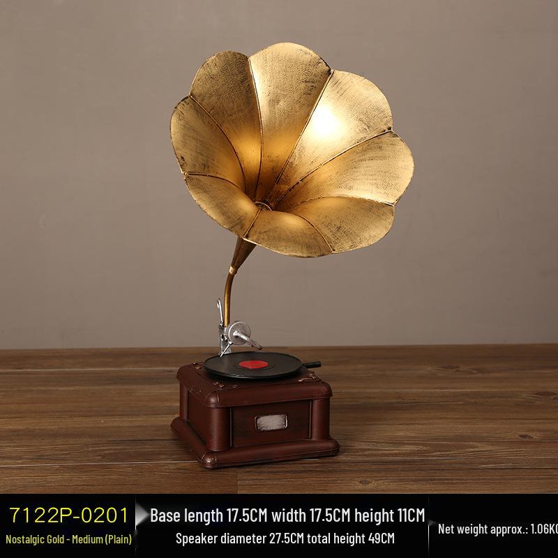 

Vintage Iron Art Gramophone Vinyl Record Decor for Bar, Café, Home