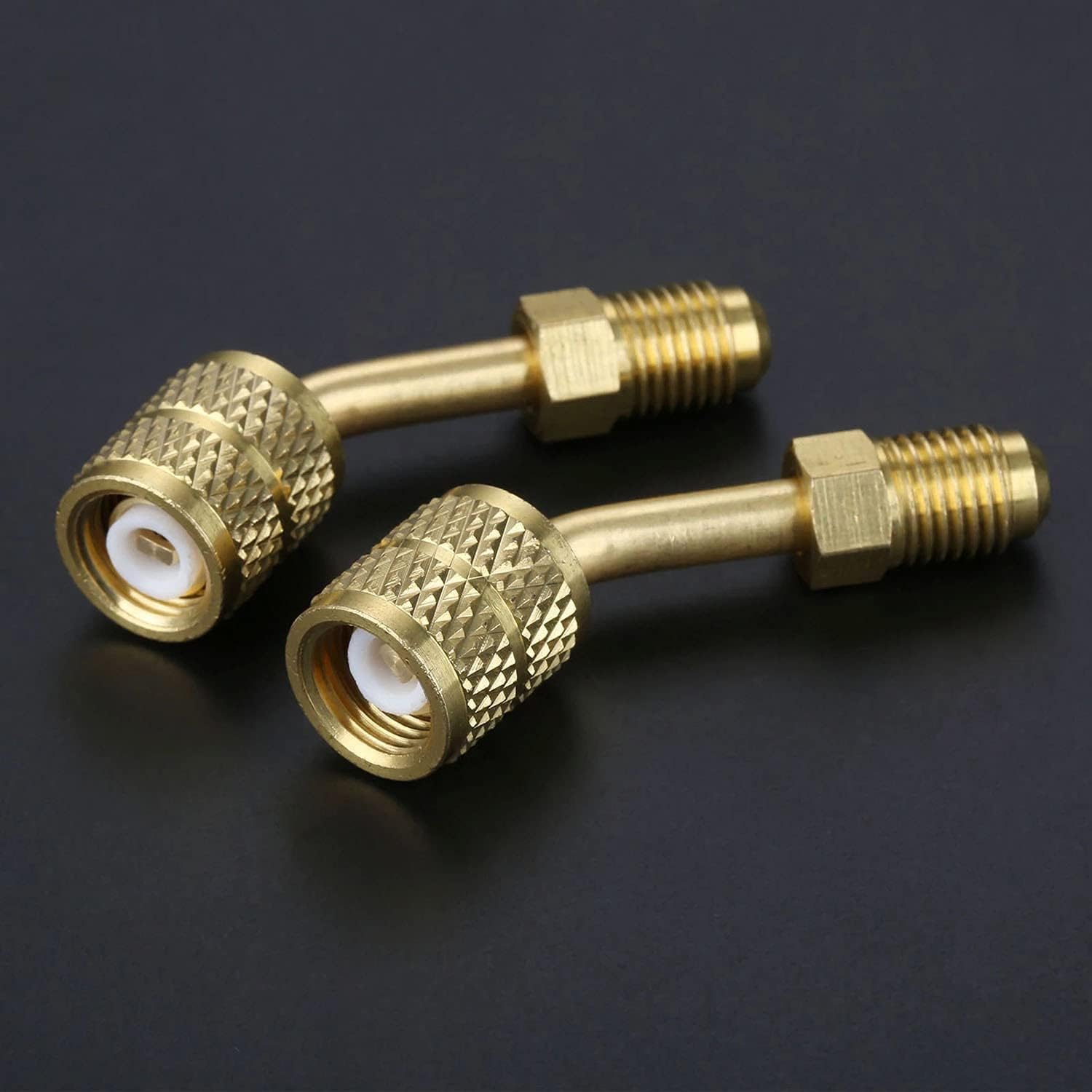 

4Pcs R410a Brass Quick Adapter 5/16 Female to 1/4 Male SAE for Mini Split System HVAC and Refriger Refrigerant Charging
