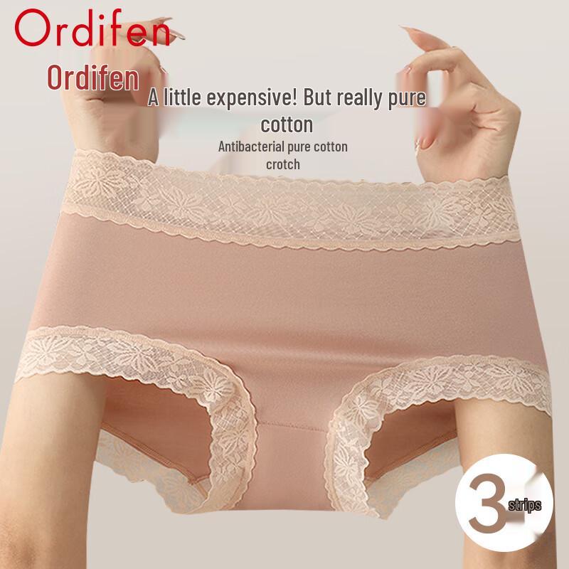 

Женские бесшовные хлопковые трусы с кружевом, 3 шт. XL (170, 120-140 lbs)