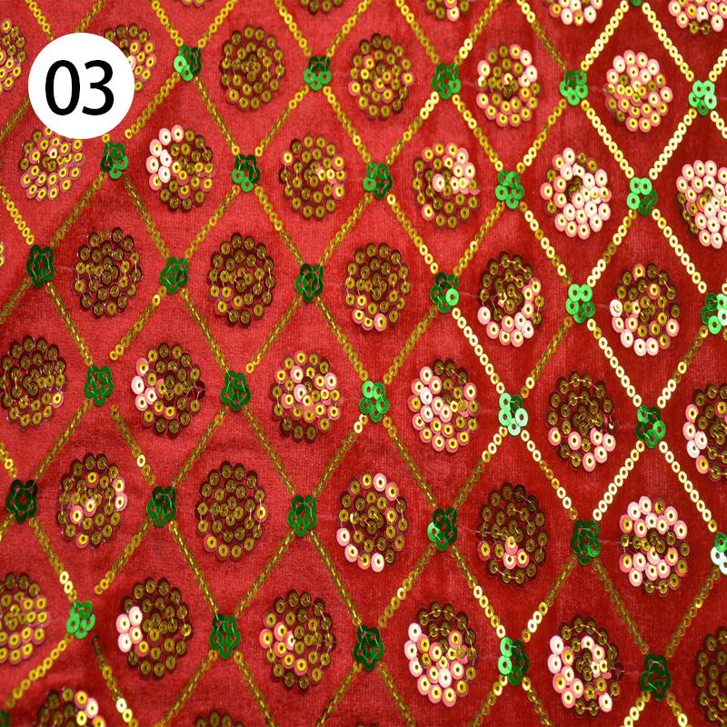 1 Yard Samt Paillettenstoff Weihnachten Schneeflocke Bestickter Stoff DIY Weihnachtsbekleidung Schuhe Hüte Chinesisches Neujahr Handarbeiten