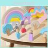 Wooden Early Learning Blocks With Rainbow Colors Kids Cognitive Skills Creative