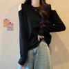 Women's Spring Autumn New Design Sense Slimming Off Shoulder Knitwear Sweater Basic Layering Top