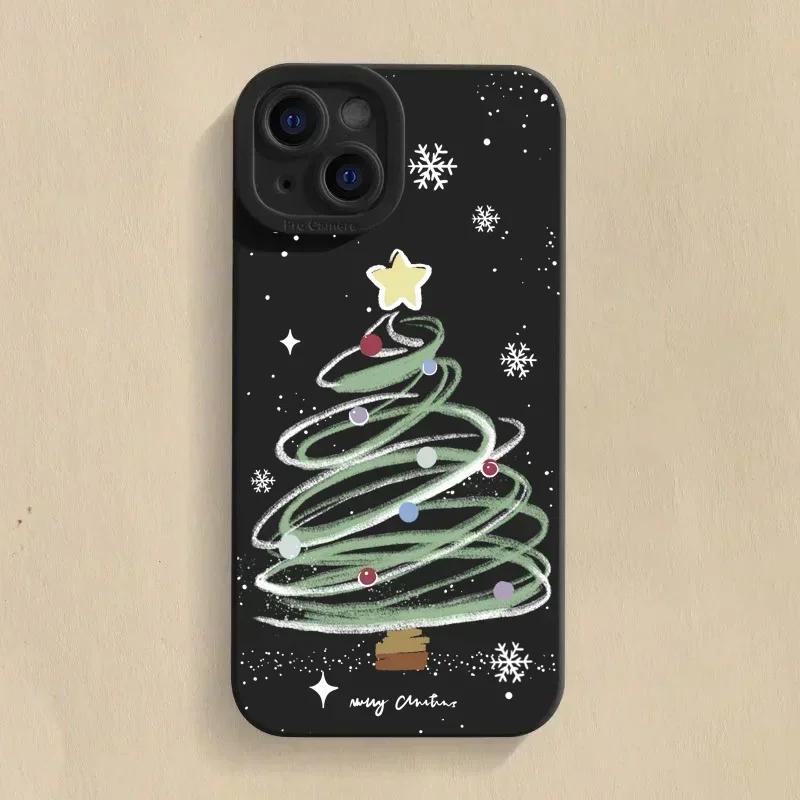 Christmas Cartoon New Year Gift Phone Case iPhone 15 14 13 12 11 Pro Max Mini X Xs XR 7 8 Plus SE Soft Silicone Cover