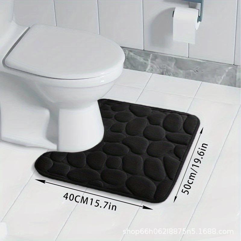 

50 см толстый фланелевый U-образный коврик для пола для ванной комнаты впитывающий туалетный коврик U-shaped 40cm*50cm чёрный