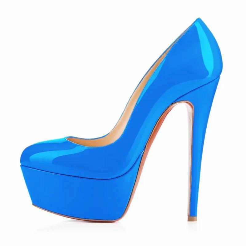 New Women Pumps Extremely High Heels Shoes14cm Sexy Patent Leather Woman Wedding Party Shoes Platform Stiletto Red 817-9PA