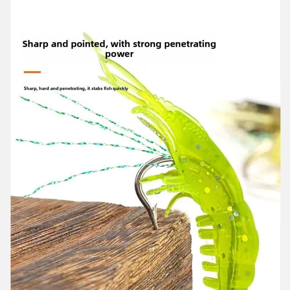 10 Stück Meeresangeln Garnele Kunstköder Weichhaken Wurm Silikon Neuer Stil Garnele Köder