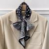 Women's Double-Sided Silk Ribbon Scarf - Elegant Korean Style, Ideal for Spring/Summer, Versatile for Neck or Head