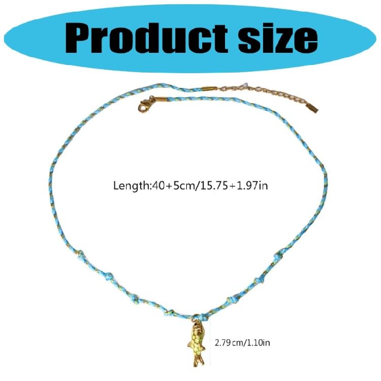 Trendiges Fischdesign Verstellbare Seilkette Edelstahl-Anhänger Halskette Weicher Bequemer Schmuck für Damen Herren Geschenk