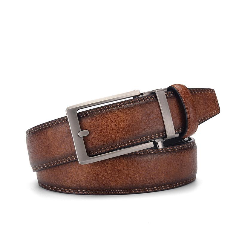 Belt Men'S Belt Automatic Buckle Imitation Needle Buckle 3.5 Simple Casual Retro Business Men'S Belt